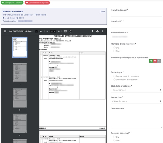 Le depot d'instruction dans l'application Carpa