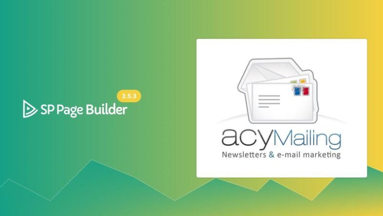 SP Page Builder intègre le formulaire Opt-in d'Acymailing